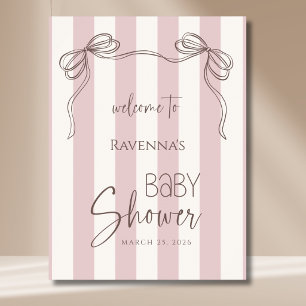 Poster Bem-vindo ao Chá de Bebê Vintage Stirpes Blush