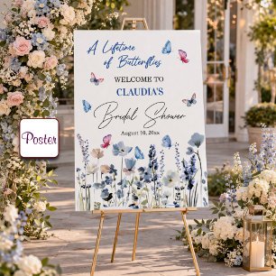 Poster Bem-vindo ao Chá de Noiva Bluebell Wildflowers
