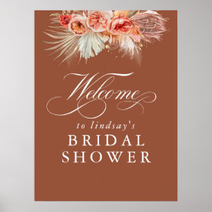 Poster Bem-vindo ao Chá de Noiva de Grama das Pampas Ferr