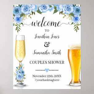 Poster Bem-vindo ao Chuveiro de Casais Bolhas & Cervejas