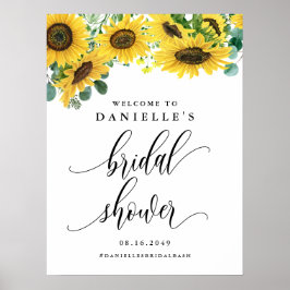 Poster Bem-vindo ao Chuveiro Nupcial de Verão com Girassó