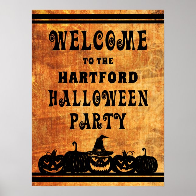 Poster Bem-vindo ao Festa Halloween Personalizado (Frente)