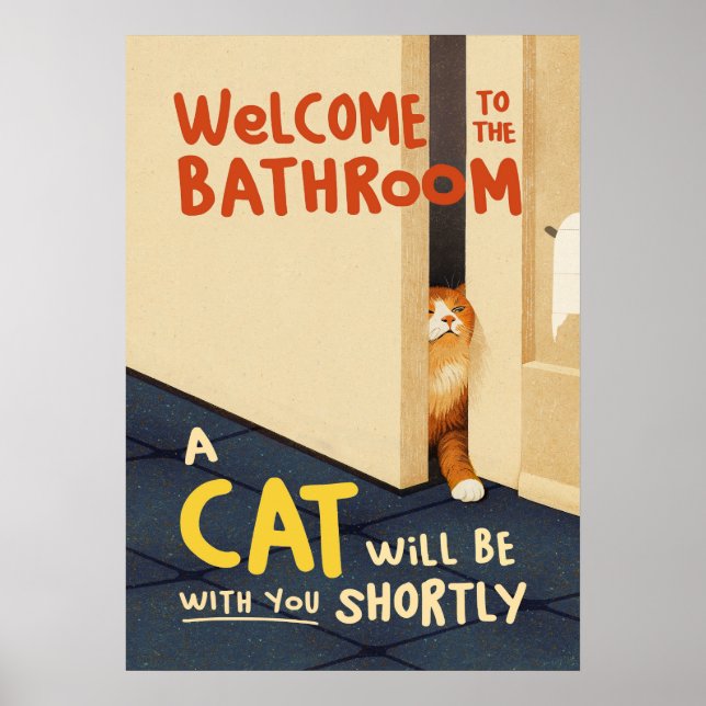 Poster Bem-vindo ao Gato de Banheiro (Frente)