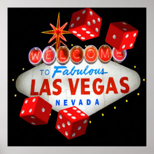 Poster Bem-vindo ao Gráfico de Vetor de Dice em Las Vegas