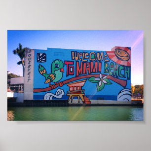 Poster Bem-vindo ao Grafite de Miami Beach na Flórida