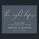 Poster Bem-vindo ao Jantar de Ensaios da Véspera do Casam<br><div class="desc">Este letreiro é a maneira perfeita de dar boas-vindas aos convidados para o seu jantar de ensaio.</div>