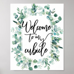 Poster Bem-vindo ao meu Cubículo Sinal de Mesa de Trabalh