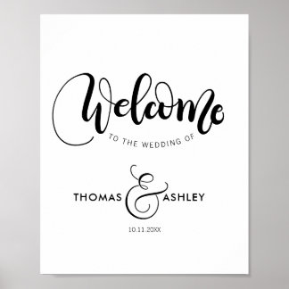 Poster Bem-vindo ao nosso casamento - Sinal personalizado