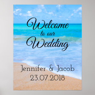 Póster Bem-vindo ao nosso Destino de Casamento Tropical