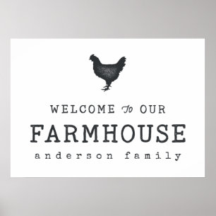 Poster Bem-vindo ao nosso Galinha Russo do Campo de Farmh