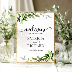 Poster Bem-vindo ao Nosso Início de Casamento com Elegant