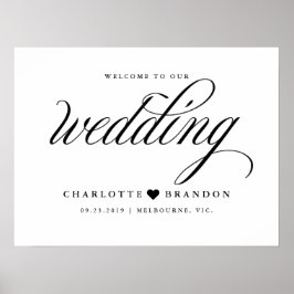 Poster Bem-vindo ao nosso sinal de casamento