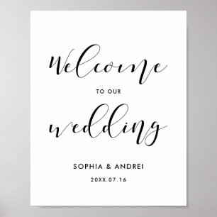 Poster Bem-vindo ao nosso sinal de casamento