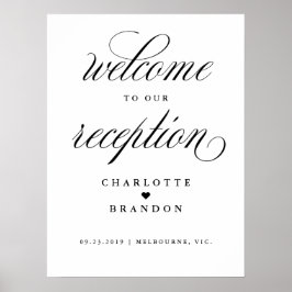 Poster Bem-vindo ao nosso sinal de casamento de recepção