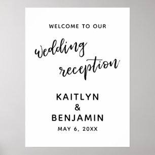Poster Bem-vindo ao nosso sinal de Recepção de casament