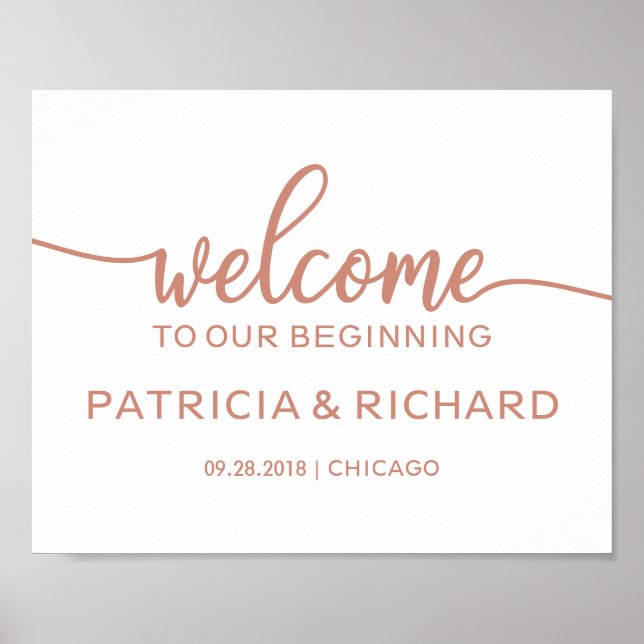 Poster Bem-vindo ao nosso sinal inicial de casamento Dour (Frente)