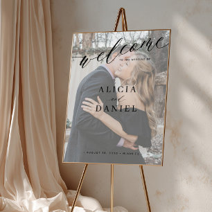 Poster Bem-vindo ao pôster de casamento impresso com foto
