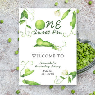 Poster Bem-vindo ao Primeiro Aniversário de One Sweet Pea