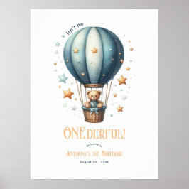 Poster Bem-vindo ao Primeiro Aniversário Maravilhoso