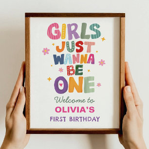 Poster Bem-vindo ao Primeiro Aniversário Meninas Querem S