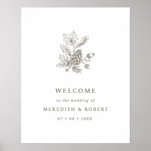 Poster Bem-vindo ao Simples Casamento de Outono com Bolot