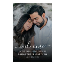 Bem-vindo ao Sinal de Festa de noivado com Foto