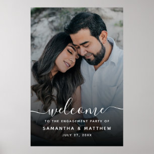 Poster Bem-vindo ao Sinal de Festa de noivado com Foto