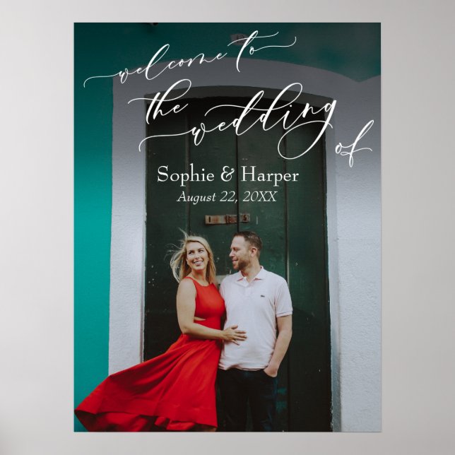 Poster Bem-vindo ao Sinal de Foto do Casamento (Frente)