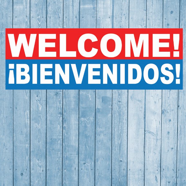 Póster Bem-vindo Bienvenidos Inglês Bandeira Espanhola (Criador carregado)