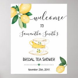 Poster Bem-vindo Bridal Tea Chá Lemons Símbolo Citrus