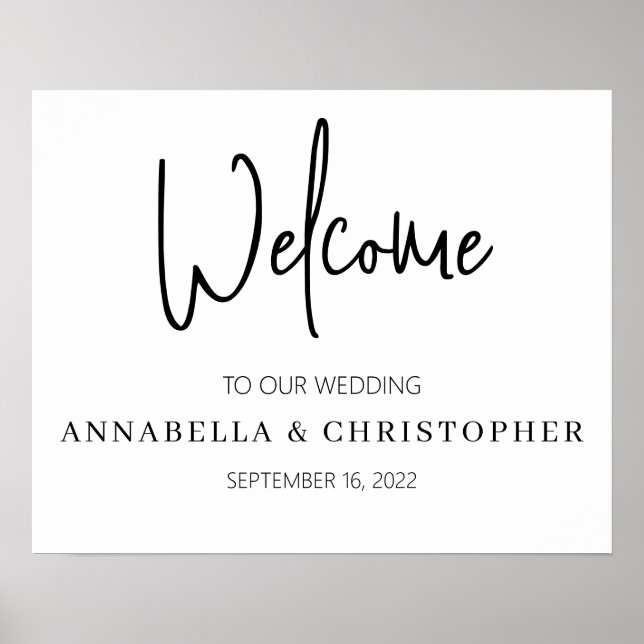Poster Bem-vindo casamento simples minimalista elegante (Frente)