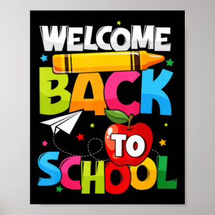 Poster Bem-vindo de volta à escola no primeiro dia de pro