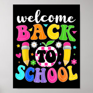 Poster Bem-vindo de Volta à Escola Professor Feliz Primei