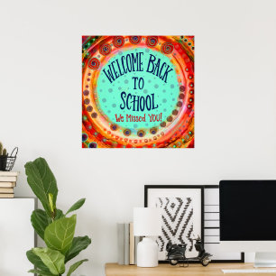 Poster Bem-vindo de volta à sala de aula colorida
