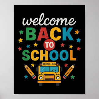 Poster Bem-vindo de Volta ao Autocarro Escolar 1º Dia de 