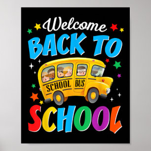 Poster Bem-vindo de Volta ao Ônibus Escolar Dia de Volta