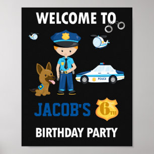 Poster bem-vindo do agente da polícia do sinal do