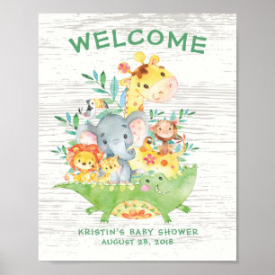 Poster bem-vindo do chá de fraldas dos animais da