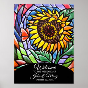 Poster bem-vindo do sinal da pintura do casamento