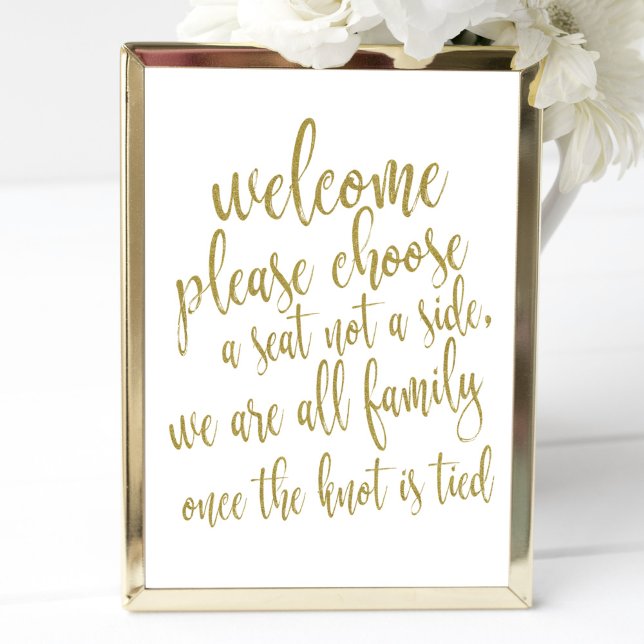 Póster Bem-vindo Escolha um assento não um sinal Dourado  (Criador carregado)