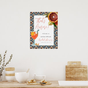 Poster Bem-vindo Nupcial That's Amore Juicy Orange Spritz