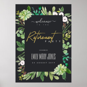 POSTER BEM-VINDO O REFORÇO DE ÁGUA COM FOLIAGEM SUCCULE