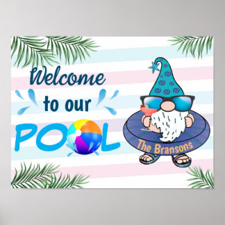 Poster Bem-vindo personalizado à nossa Piscina