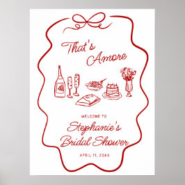 Poster Bem-vindo Quadro de Rabiscos That's Amore Vermelho