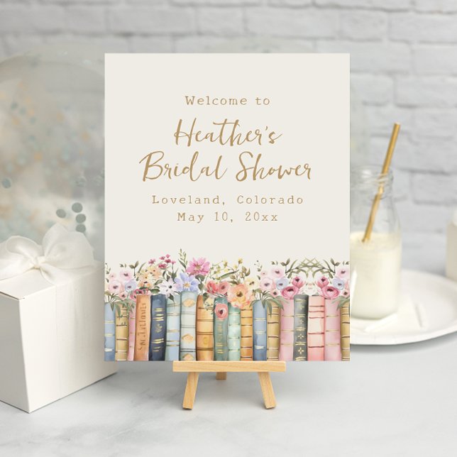 Poster Bem-vindos à A New Chapter Books (A New Chapter Wildflower Books Welcome Poster by Painted Paperie
)