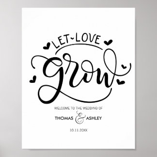 Poster Bem-vindos ao casamento de - Deixe o amor crescer