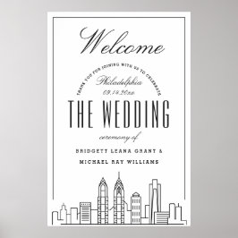Poster Bem-vindos ao nosso casamento Filadélfia!