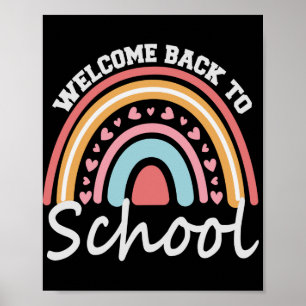 Poster Bem-vindos de volta à escola Cute Rainbow Student 