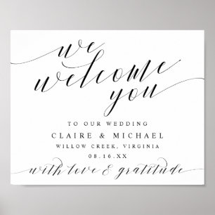 Poster Bem-Vos Bem-vindos Script De Caligrafia Qualquer S