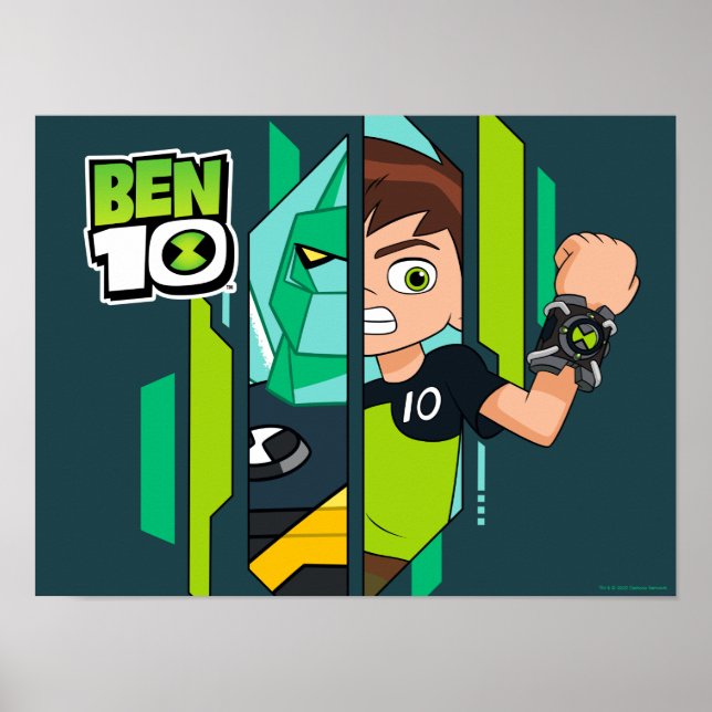 Poster Ben 10 Transformação de DNA Diamondhead (Frente)